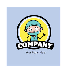 Cartoon Surgeon as Company Logo