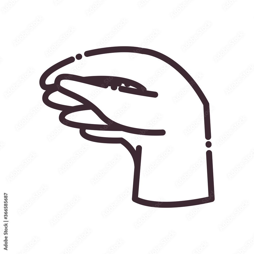 Poster gesture with hand line style icon vector design