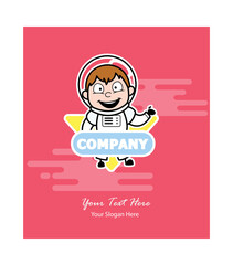 Cartoon Astronaut in Company Brochure
