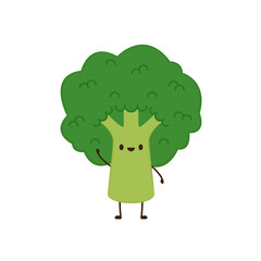 Broccoli character design. Broccoli on white background.