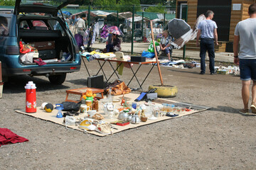 Old Second Hand Things in a Flea Market, Moscow, Russia