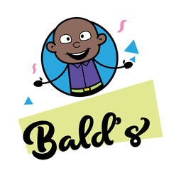 Cartoon Bald Black Mascot Logo illustration