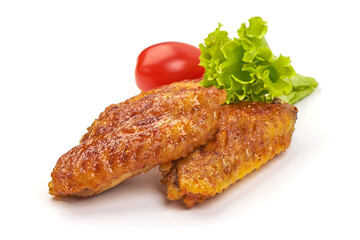 Buffalo chicken wings, isolated on white background