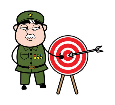 military man aiming arrow at target clip art preview