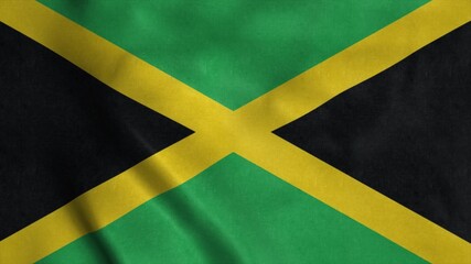 Jamaica flag waving in the wind. 3d illustration