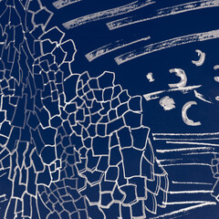 Realistic Leopard Print. Navy Giraffe African