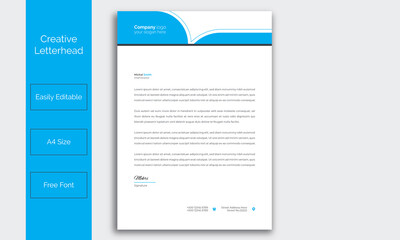 Business Letterhead modern style abstract elegant minimal clean and creative Letterhead corporate company business letterhead template design