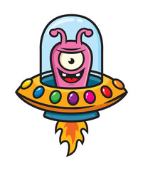 Ufo alien mascot character design