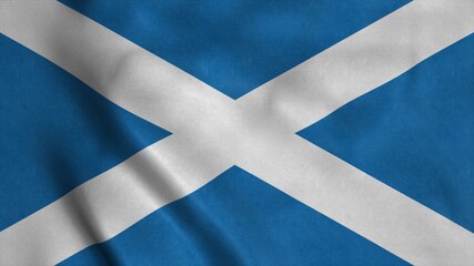 Scotland flag waving in the wind. 3d illustration
