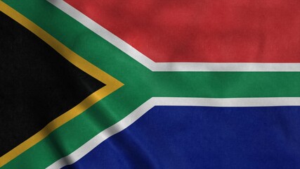 South Africa flag waving in the wind. 3d illustration