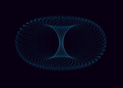 3 D Vector Torus. Abstract Vector Element With Depth Of Field. Illustration For Your Science, Digital, Biological Design.