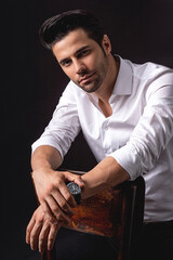 portrait of handsome young man in shirt