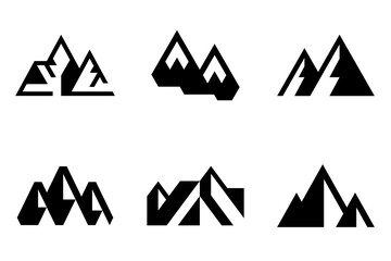 Set of Mountain logo. Icon design. Template elements