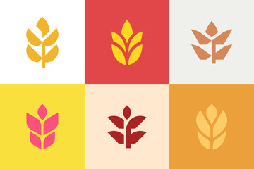 Fototapeta na wymiar Set of Wheat logo. Icon design. Template elements