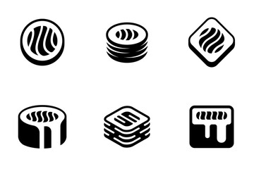 Set of Sushi logo. Icon design. Template elements