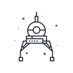 Space module line style icon vector design