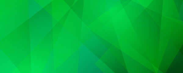 Abstract green geometric vector background for wide banner, can be used for cover design, poster and advertising