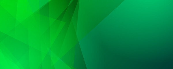 Abstract green geometric vector background for wide banner, can be used for cover design, poster and advertising
