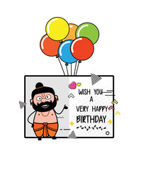Cartoon Pandit Happy Birthday Wishes