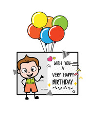 Cartoon Schoolboy Happy Birthday Wishes