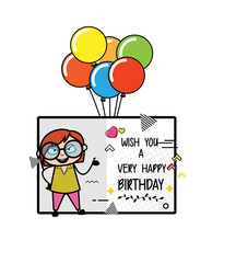 Cartoon Teacher Happy Birthday Wishes