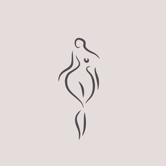 silhouette of a woman logo design