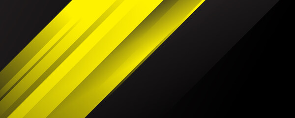 Template corporate concept yellow black grey and white contrast background for wide banner