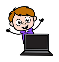Cartoon Boy with Laptop