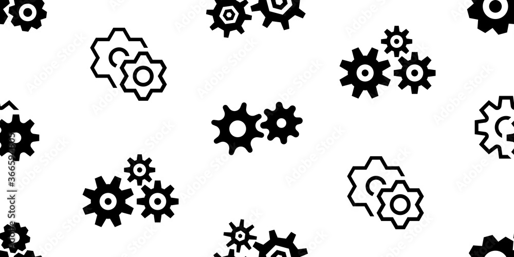 Poster seamless pattern with gear. icon design. template elements