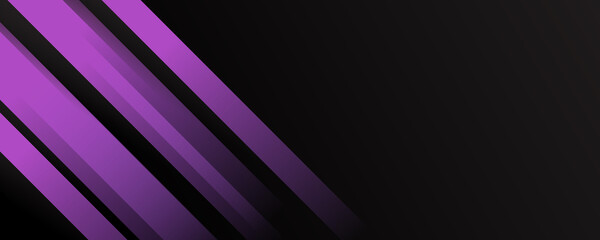 Modern abstract purple violet on black banner background design