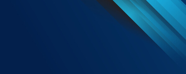 Modern simple blue lights stripes wide banner background with business and corporate concept. Suit for wide banner and social media post stories design template