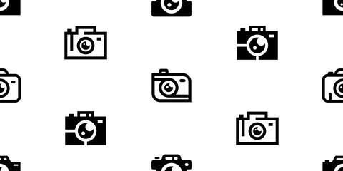 Seamless pattern with Camera. Icon design. Template elements