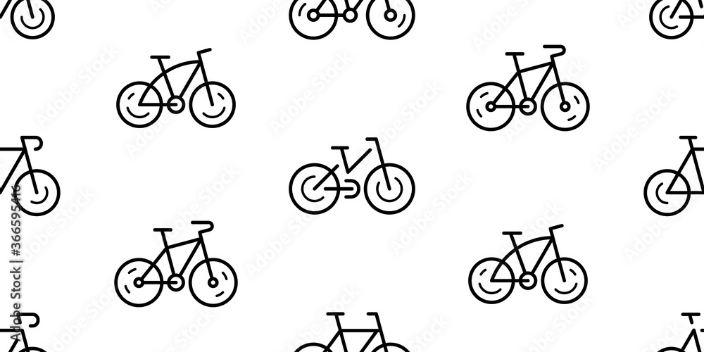 Poster seamless pattern with bike. icon design. template elements