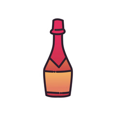 alcohol bottle fill and gradient style icon vector design