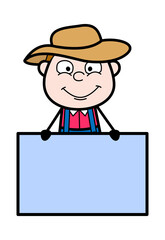 Cartoon Farmer Showing Blank Board