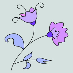 flowers on a gray background