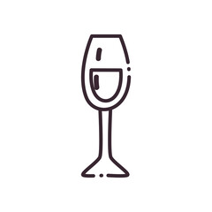 champagne cup line style icon vector design