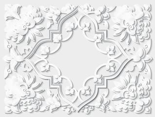 Vector abstract ornamental nature vintage frame.