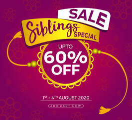 Raksha Bandhan Sale. sibling&rsquo;s special sale vector banner design. Rakhi festival Celebration sales 
