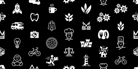 Seamless pattern with Logos. Abstract logos set. Icon design. Template elements