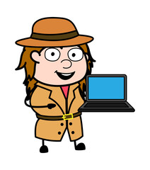 Cartoon Investigator presentation on Laptop