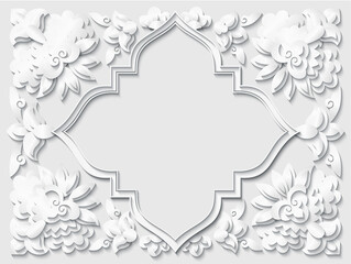 Vector abstract ornamental nature vintage frame.