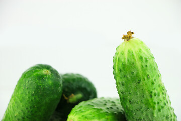 cucumbers on a white background