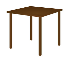 Brown classic home table. vector illustration