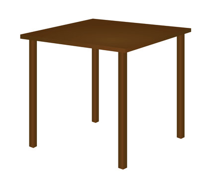 Brown classic home table. vector illustration