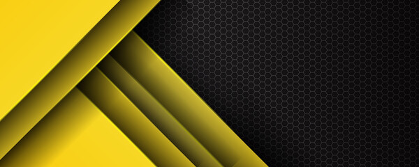 Abstract template yellow geometric triangles contrast black background. You can use for corporate design, cover brochure, book, banner web, advertising, poster, leaflet, flyer