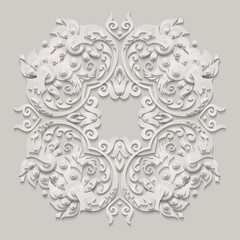 Vector modern volumetric floral elements