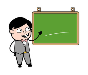 Cartoon Groom with Classroom Board