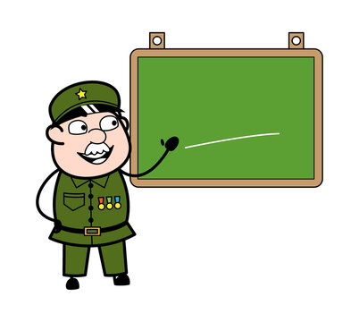 recommend clip art: Cartoon Military Man with Classroom Board