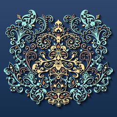 Vector abstract ornamental nature vintage card.